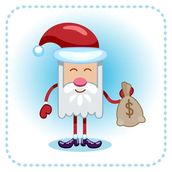 Funny Santa Claus and money. — Stock Vector
