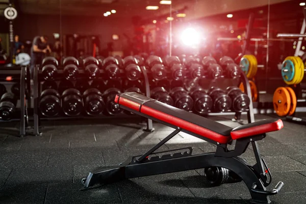 Fitness Workout Reihe Von Gewichten Einer Turnhalle Aufgereiht Krafttraining Mit — Stockfoto