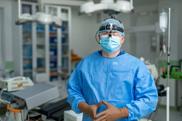 Opererend Klinisch Professioneel Chirurg Chirurgie Specialist Masker Spoedeisende Ziekenhuis Afdeling — Stockfoto