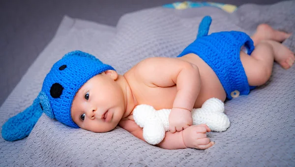 Niño Recién Nacido Con Sombrero Punto — Foto de Stock