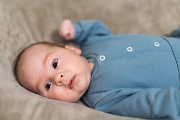 Months Old Baby Boy Portrait Adorable Newborn Baby Boy Looking — Stockfoto