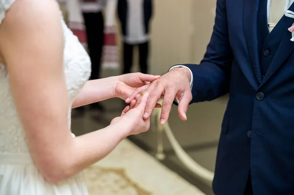 Romantic Marriage Young Couple Bridal Couple Hands — Foto Stock