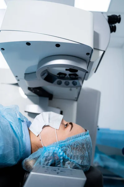 Professional laser eye correction. Modern technology eye operation.
