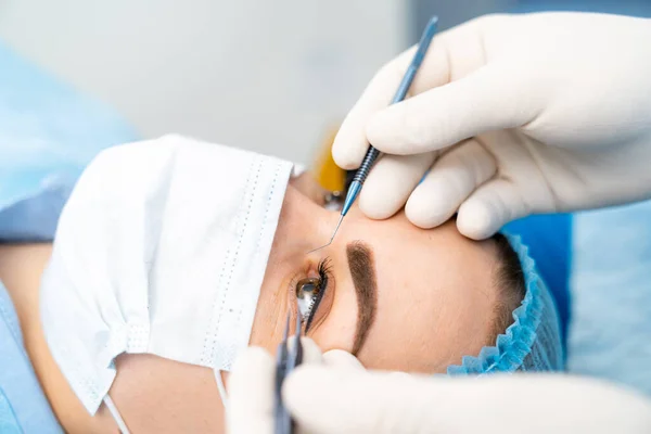 Ophtalmologie Examen Vue Des Soins Santé Matériel Optométrie Pour Correction — Photo