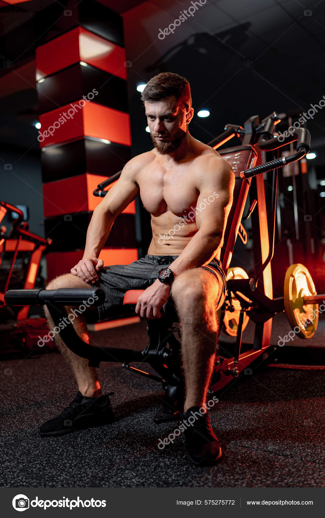 Bodybuilder Sportif Vêtements Sport Homme Musclé Fort Travaillant