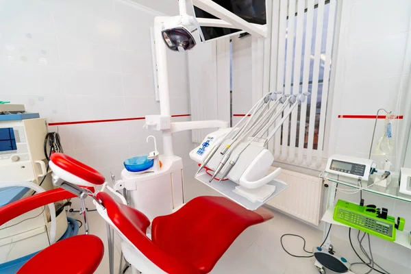 Sala Estéril Branca Dental Com Instrumentos Conceito Sala Odontologia Hosptal — Fotografia de Stock