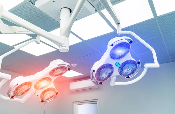 Emergency light in modern hospital room. Medical surgery healthcare operating ward.