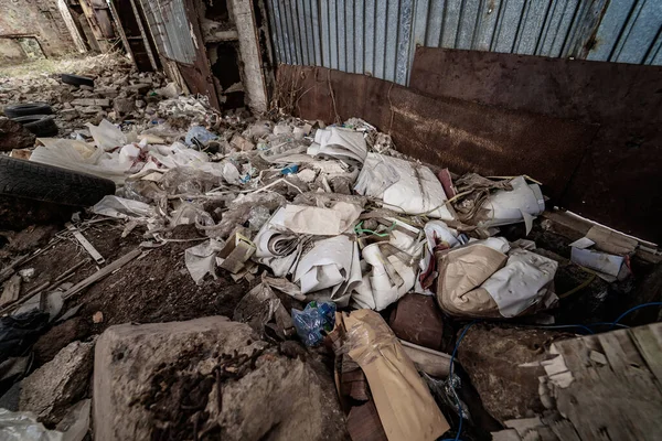 Demolition Dump Full Rubbish Building Trash Destruction — Stock Photo, Image