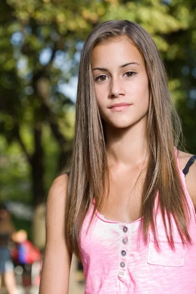 Fresh young friendly student girl. — Stock Photo, Image