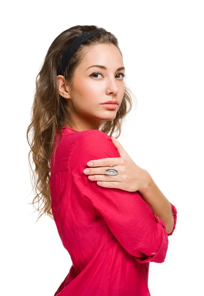 Nachdenkliche brünette Frau. — Stockfoto