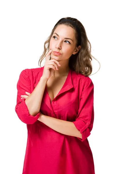 Thoughtful brunette woman. Royalty Free Stock Photos