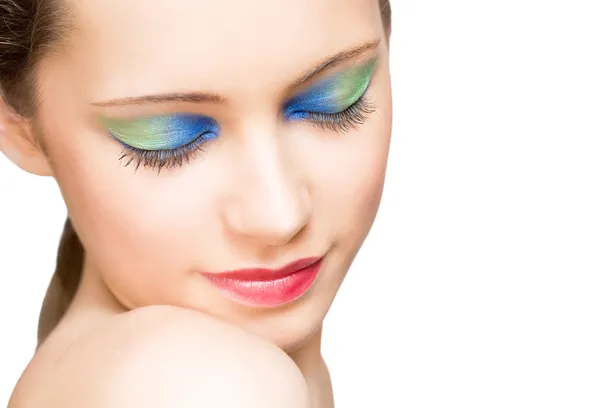 Maquillaje con colores increíbles . — Foto de Stock