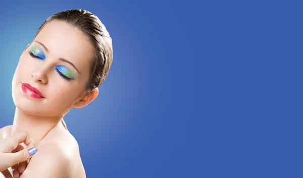 Großes Banner mit Make-up Schönheit. — Stockfoto