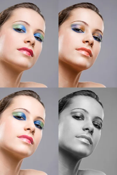 Bruneta krása make-up verze. — Stock fotografie