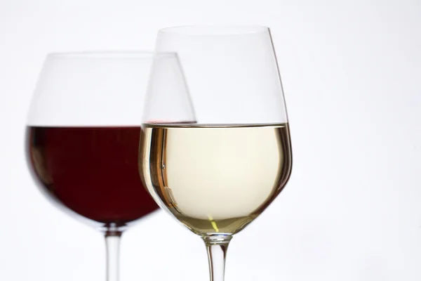 Schot van de rode en witte wijn. — Stockfoto