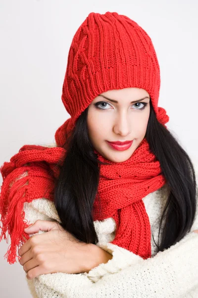 Sevimli Kış moda kız. — Stok fotoğraf