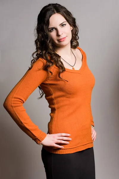 Atraktivní brunetka student. — Stock fotografie
