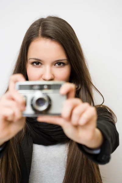 Schöne junge Künstlerin. — Stockfoto