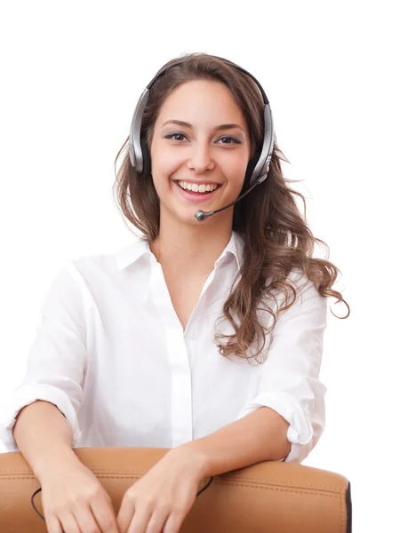 Sorrindo menina escritório amigável . — Fotografia de Stock