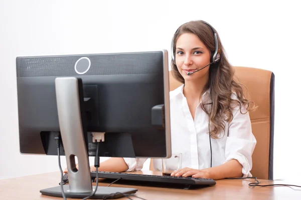 Smiling friendly office girl. — Stock Photo, Image