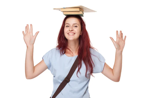 Bonito jovem estudante mulher . — Fotografia de Stock