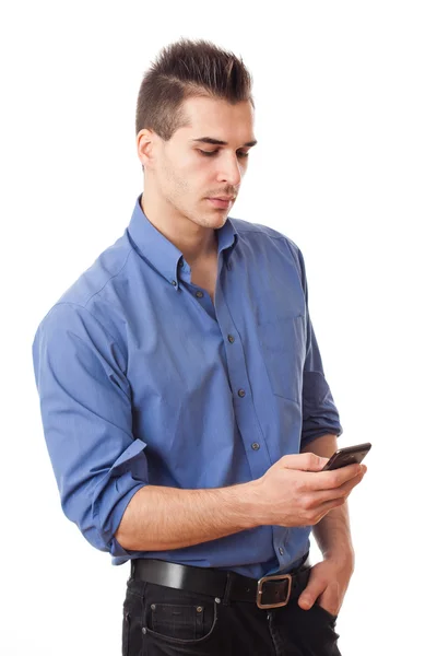 Jovem com telefone celular. — Fotografia de Stock