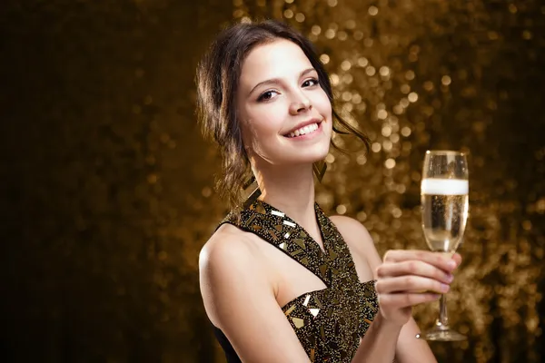 Brunette party girl. — Stock Photo, Image