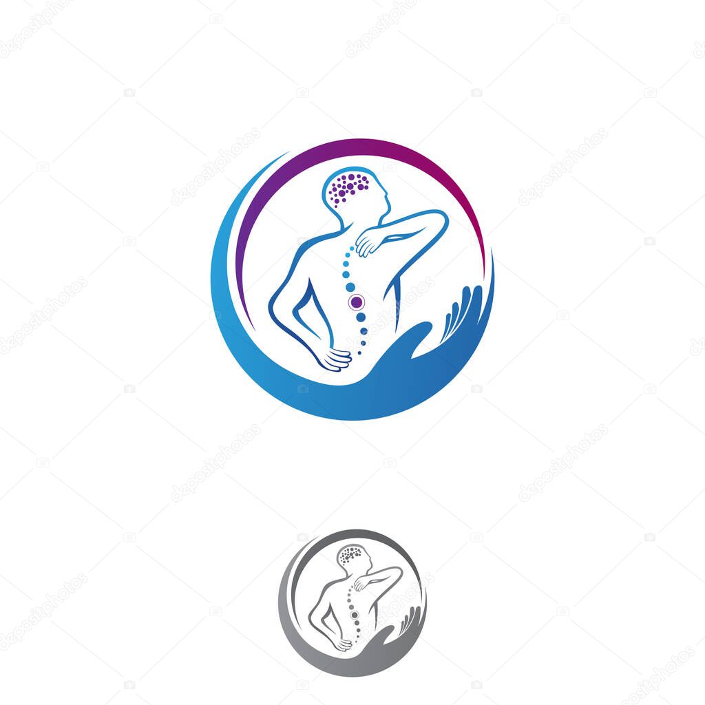 Creative Chiropractic concept logo design template for your best business symbol. Vector illustration EPS.8 EPS.10