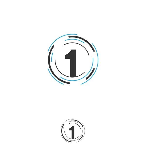 Bir Numaralı Tabela Marka Logo Tasarımı Şablonu Beyaz Arka Planda — Stok Vektör