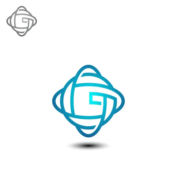 Lettre Technologie Forme Moderne Élément Modèle Conception Logo Avec Ligne — Image vectorielle
