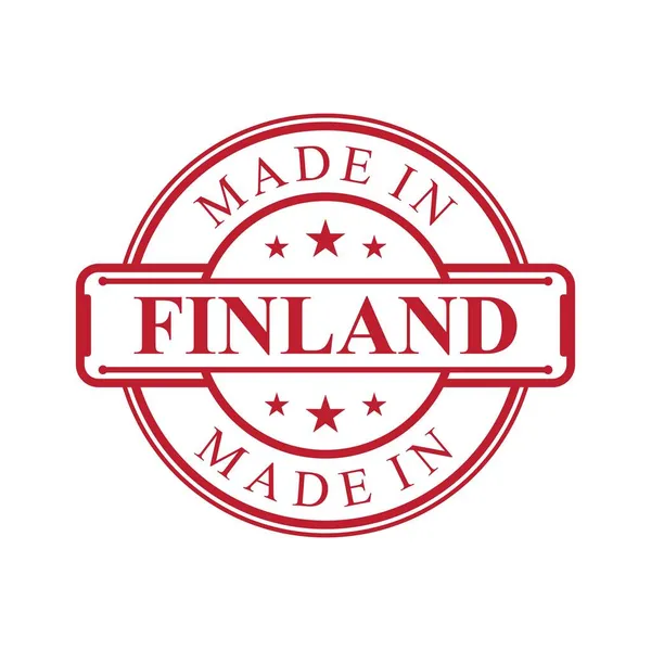 Gemaakt Finland Label Pictogram Met Rode Kleur Embleem Witte Achtergrond — Stockvector