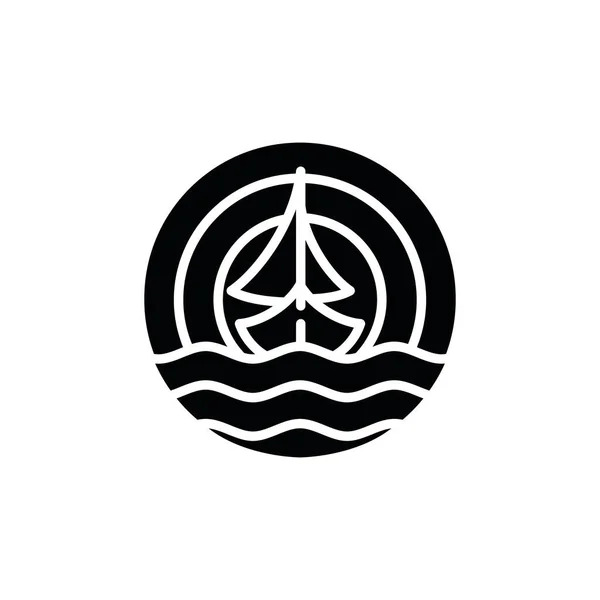 Дизайн Силуэта Логотип Корабля Дизайна Элементов Векторная Иллюстрация Eps Eps — стоковый вектор