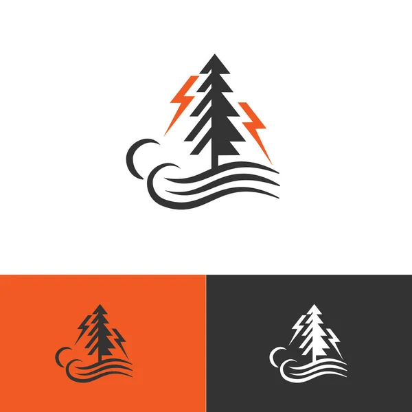 Minimalist Pine Tree Tunder Icon Vector Illustration Eps Eps — Image vectorielle