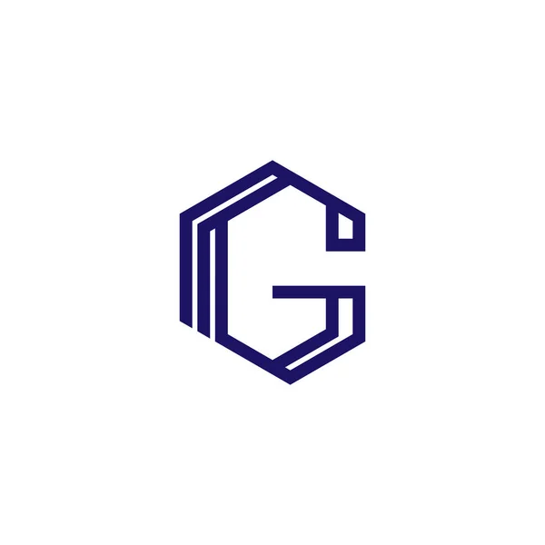 Σχεδιασμός Λογότυπου Hexagon Γραμμάτων Διανυσματικής Γραμμής Δημιουργικό Σύμβολο Εικονιδίου Μινιμαλισμού — Διανυσματικό Αρχείο