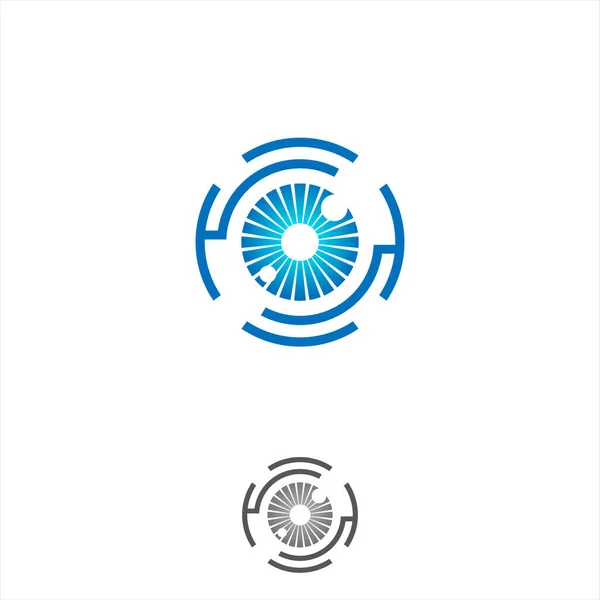 Tecnologia Segurança Símbolo Ícone Vigilância Com Símbolo Olho Ilustração Vetorial — Vetor de Stock