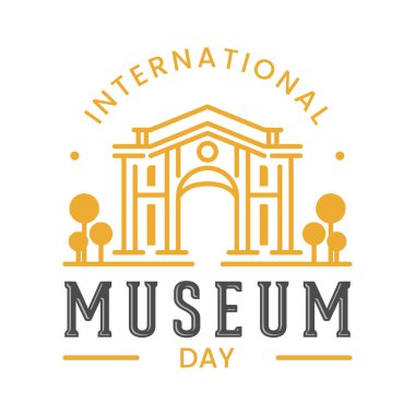 Uluslararası Müze Günü 'nün vektör illüstrasyonu. Doğrusal çizim tarzı. Vektör illüstrasyon EPS.8 EPS.10