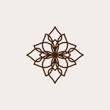 Soyut süs logosu vektör tasarımı. Zarif premium süs vektör logoti sembolü. Vektör illüstrasyon EPS.8 EPS.10