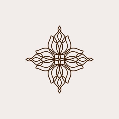 Soyut süs logosu vektör tasarımı. Zarif premium süs vektör logoti sembolü. Vektör illüstrasyon EPS.8 EPS.10