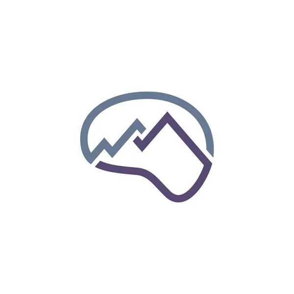 Pulso Simples Símbolo Design Logotipo Cérebro Ilustração Vetorial Eps Eps — Vetor de Stock