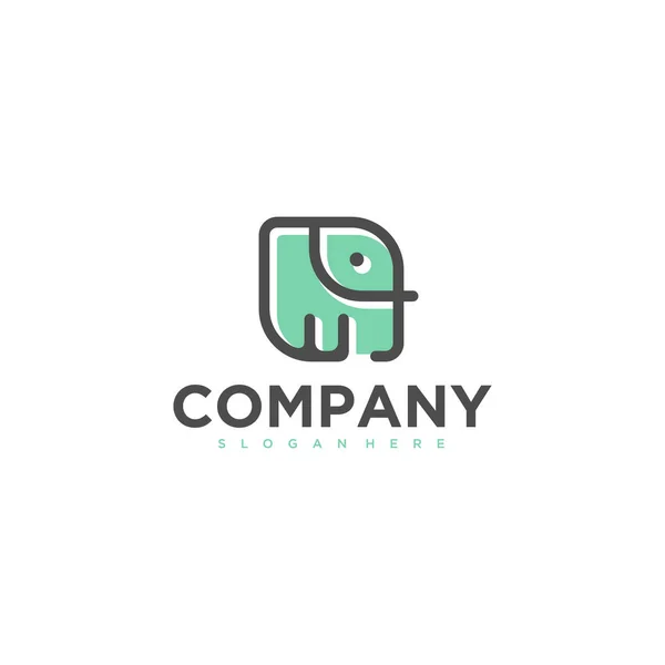 Elephant Outline Logo Einfache Vektorillustration Des Elefanten Vektorabbildung Eps Eps — Stockvektor