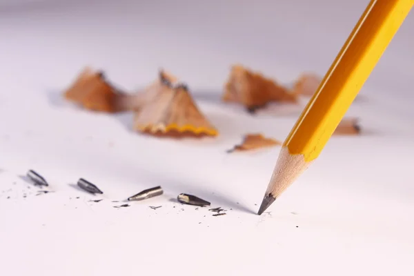 Pencil with Broken Leads and Shavings