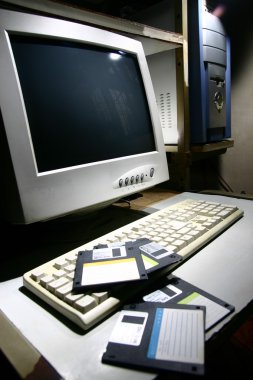 eski, retro bilgisayar seti