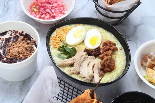 Photo Freshly Made Filipino Food Called Goto Rice Porridge Tripe — Stock Photo, Image