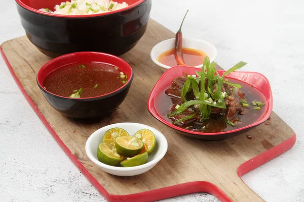 Photo Freshly Cooked Filipino Food Called Beef Pares Tender Cubed — Stock Photo, Image