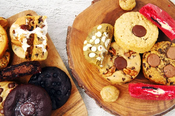 Photo Freshly Baked Assorted Flavored Soft Cookies — Foto de Stock