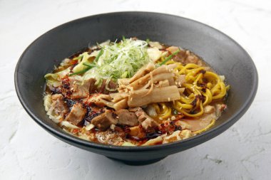 Photo of freshly cooked Japanese food called spicy miso ramen