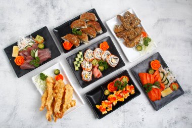 Photo of freshly made assorted Japanese food.