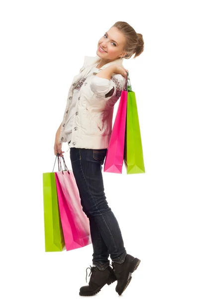 Young woman with shopping bags — Stock Photo, Image