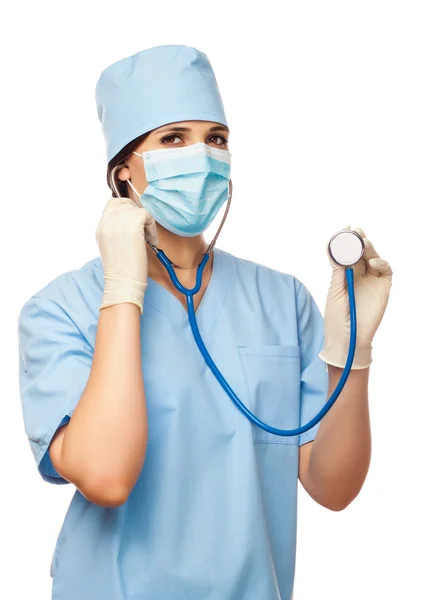 Portrait of young doctor with stethoscope — Stock Photo, Image