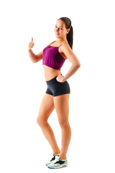 Young women  in sportswear showing like — Stock Photo, Image